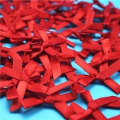 Satin ribbon bows red