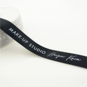 Black Ink Printing Satin ribbon