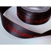 Red Foil Stamping Printed Satin Ribbon Black