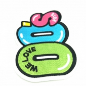 Embroidered patches number frog