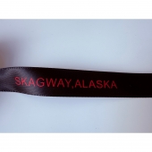 Red Ink Printing Satin Ribbon Black