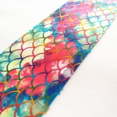 Tie-dye Colorful Foil Printed Grosgrain Ribbon Fish-scale