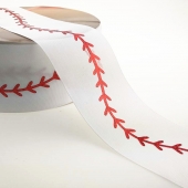 Red Laser Foil Printed Grosgrain Ribbon