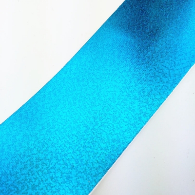 Blue Laser Foil Printed Grosgrain Ribbon