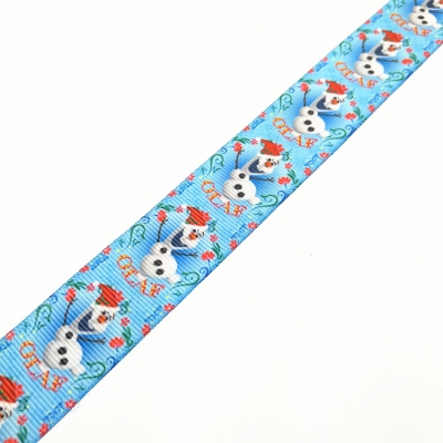 Heat-transfer printed Grosgrain Ribbon Snowman